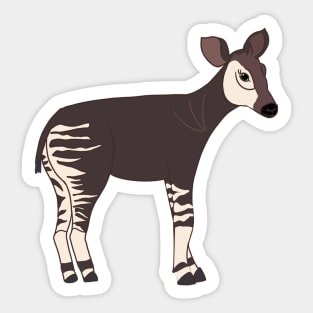 Okapi Side View - Cartoon Sticker